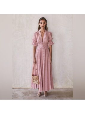 Cult Gaia Willow Maxi Dress Rose Quartz
